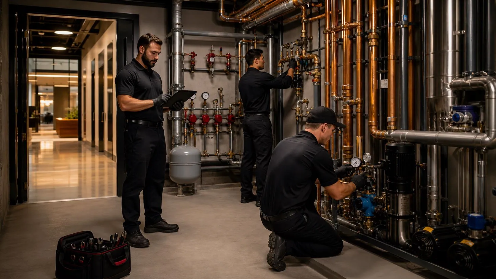 Commercial plumbing maintenance at an upscale Phoenix business