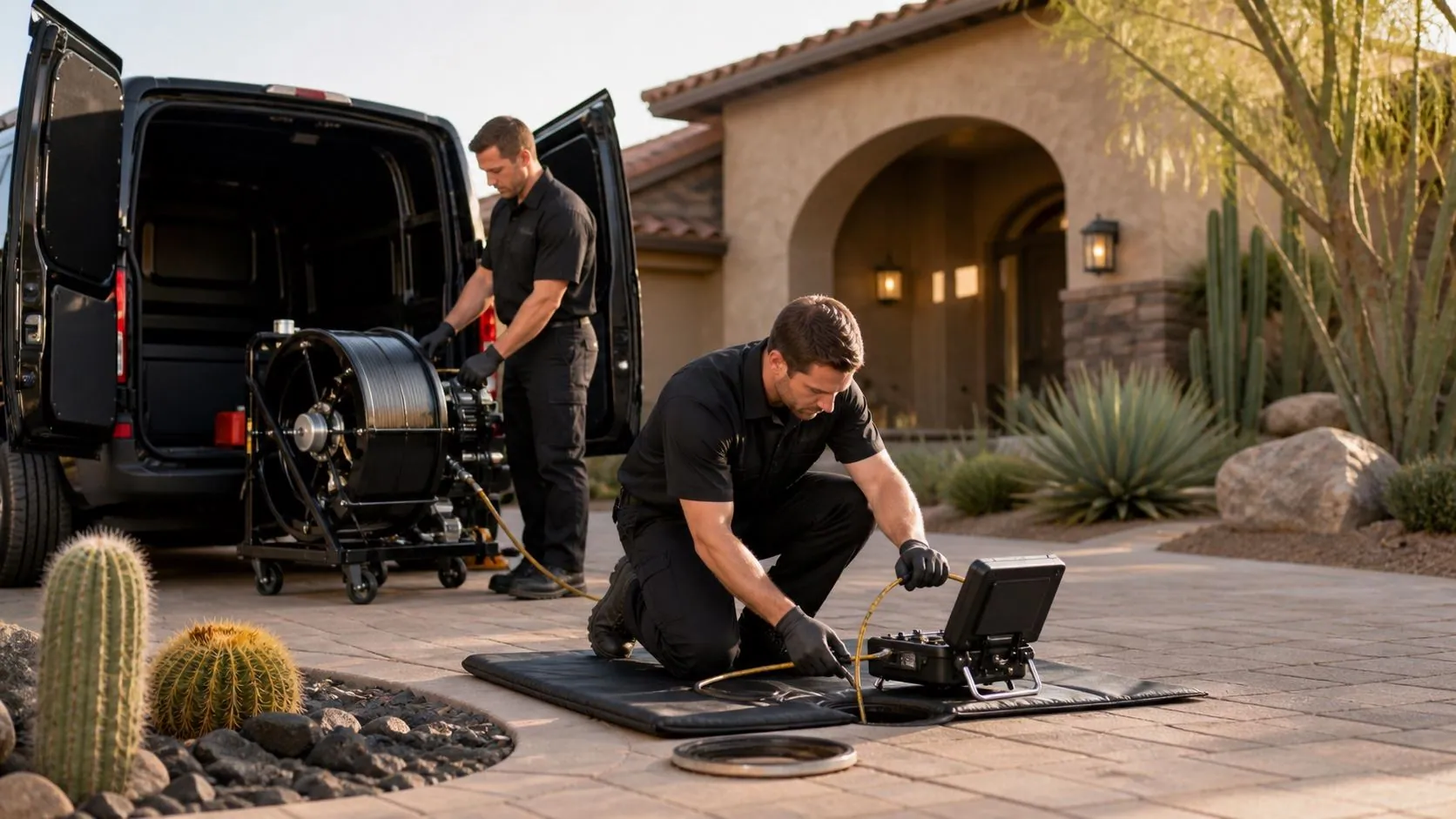 Drain and sewer service performed with clean containment in an Arizona residence